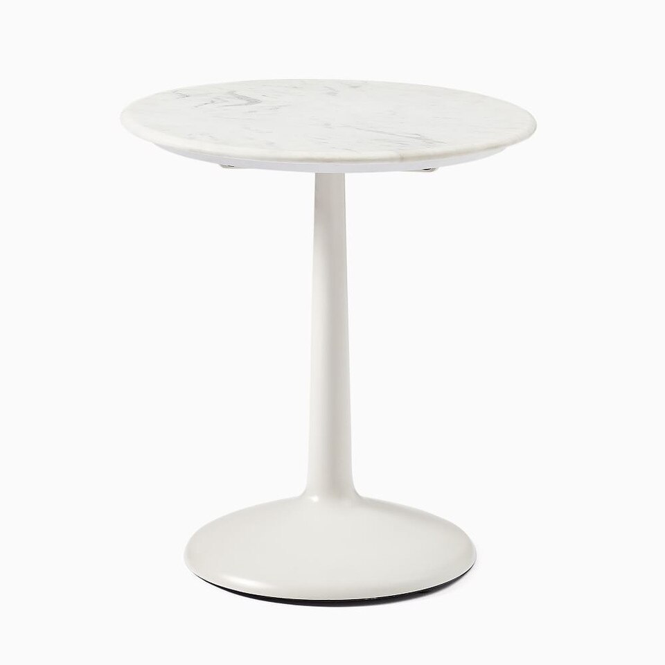 Liv Side Table White Marble West Elm UK